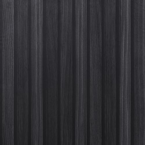 AMIGO Schwarze Holzoptik Tapete Selbstklebend Abnehmbare Wandfolie Rückstandsfrei für Wände, Möbel, Schlafzimmer & Küche Feuchtigkeitsbeständig 44.5cmx3m