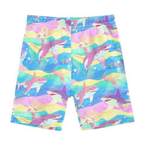 Cute Anime Sharks Girls Shorts Elastic Waist Sports Shorts Girls Leggings Pants for 4-10 Years