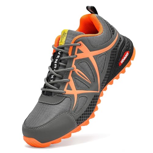VENROXX Traillaufschuhe Herren Wanderschuhe Leicht Trekkingschuhe Atmungsaktiv & rutschfeste Outdoor Sportschuhe Laufschuhe Gr.39-48, Grau, 45