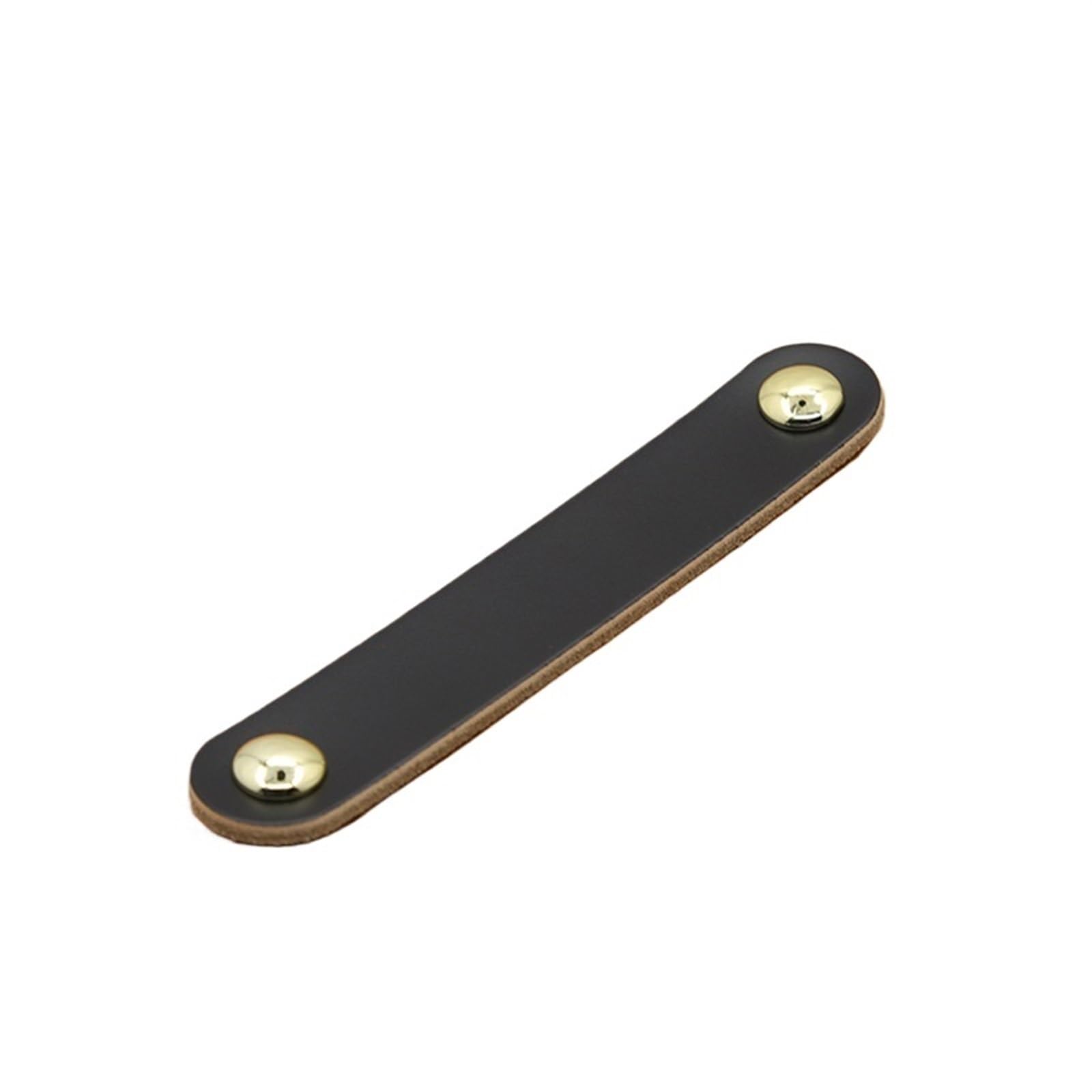 CQAHDSEVF Leather Drawer Pulls, Leather Drawer Cabinet Pulls Multicolor 96-128mm(Black Gold,96mm)