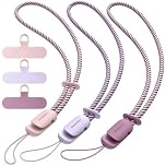SURPHY 3 Pack Phone Wrist Strap, with CellPhone Tether Tab, Adjustable Phone Lanyard Anti-Theft Phone Strap, A- Pink & Lilac & Lilac Purple