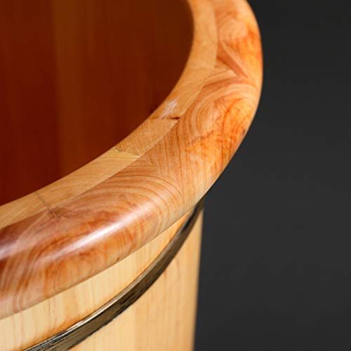 Spa de pies barril madera para baño y masaje miniatura 4