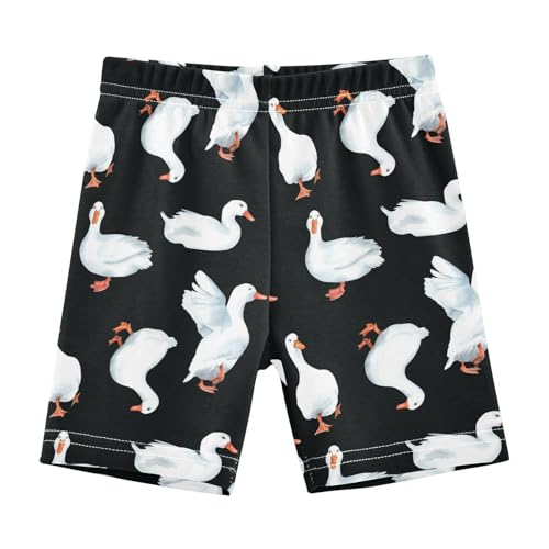 JHKKU Girls Cute Duck Shorts Cotton Cartwheel Bike Kids Biker Under Dress Dance Short Girl Clothes 6T