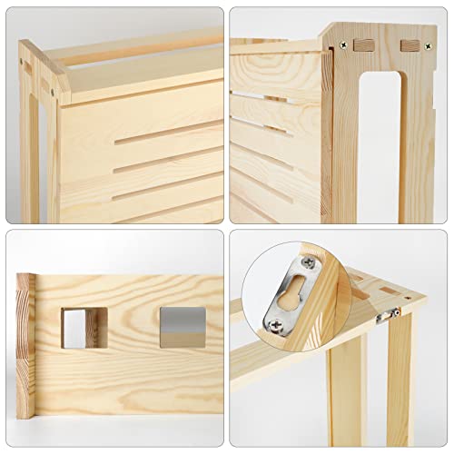 BEARUT Wooden Router Shelf Wall Mount WiFi Router Storage Box Modem Cable Router Cover Organized Power Strip Cable Management Hider Rack Need Assembly 14.9 * 9.8 * 5.4 in (L* H * W) - Thumbnail 5