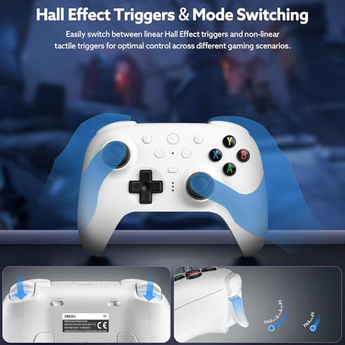Image of 8BitDo Ultimate 2 Wireless Controller with TMR Joysticks for Windows & Android, Gaming Controller with Switchable Hall Effect /Tactile Triggers, RGB Fire Ring,8Speed Wireless Tech, Charging Dock, White