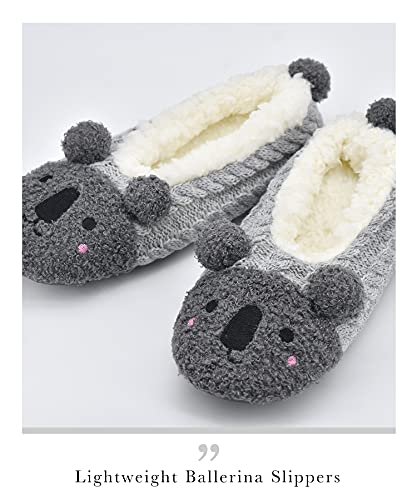 Image of DICUIRD Womens Animal Slipper Socks Non Slip Gripper House Slippers