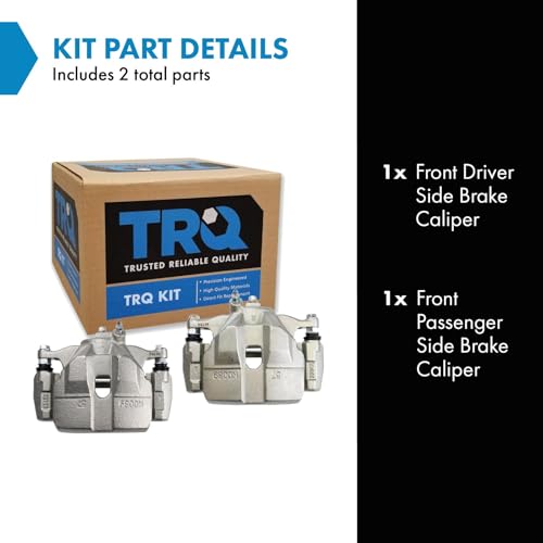 Image of TRQ Front Driver and Passenger Side Brake Caliper Set Caliper Brackets Compatible with 14-20 Mazda 6 L4 2.5L