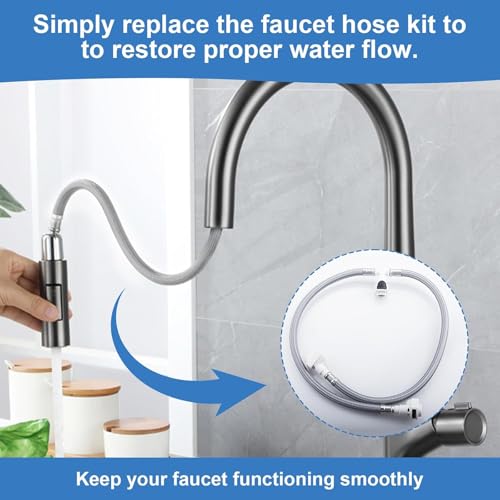 Hrtyvhin Tuyau de Remplacement pour Robinet d ' évier de Salle de Bains, avec raccord, Ensemble de tuyaux d ' Alimentation 114299 pour Les mises à Niveau des robinets durables et de Cuisine – vue 7