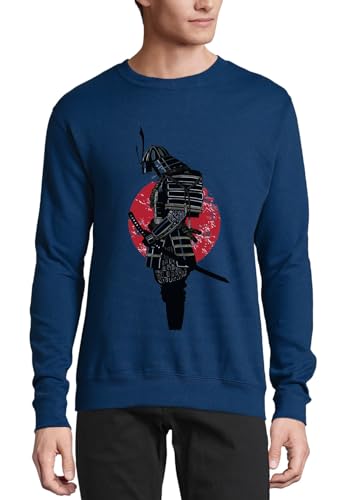Pull en coton blindé bleu marine haut de gamme avec motif soleil L