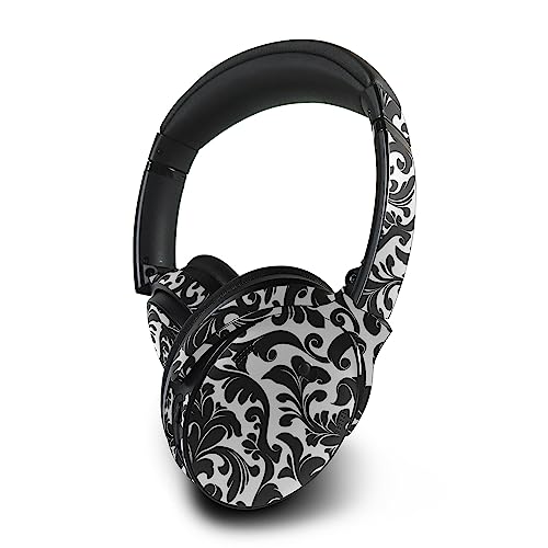 Image of MightySkins Skin Compatible with Bose QuietComfort 45 Headphones - Black Damask | Protective, Durable, and Unique Vinyl Decal wrap Cover | Easy to Apply, Remove, and Change Styles | Made in The USA