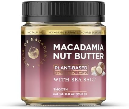 House of Macadamias Plant-Based Creamy Macadamia Nut Butter -Sea Salt - Vegan, Keto, Paleo, No Added Sugar, No Palm Oil, No Preservatives, NO Artificial Ingredients, 250g
