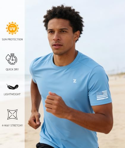 Men Rash Guard Shirts UV UPF 50+ Sun Protection Swim Shirt Short Sleeve Workout T-Shirts Lightweight Moisture Wicking Running Athletic Tee - image 6