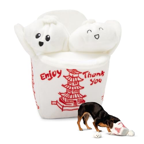 Barkbox Andi's Dumpling - Juguete para Perros 2 en 1 Interactivo, Material Exterior de Felpa, Bola con Sonido en el Interior, Ideal para destructores de Juguetes, pequeño