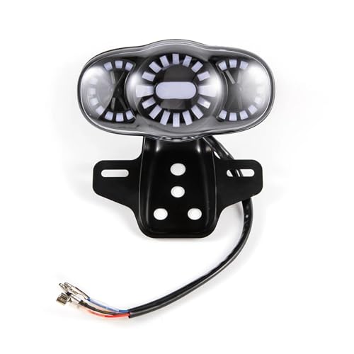 Feu arrière moto LED RGB universel 12V avec support de plaque d'immatriculation et feux de frein