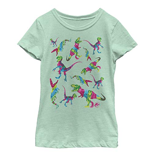 Jurassic World Girl's Colorful Dino Toss T-Shirt - Main Image