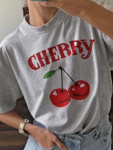 Image of Jawdrobe Cotton Blend Oversized Fit Half Sleeve Printed Round Neck T-Shirt for Women