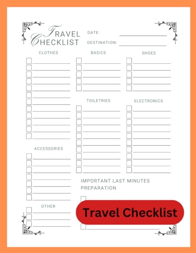 Packing Checklist For Travel: A Packing Checklist Notepad Size 8....