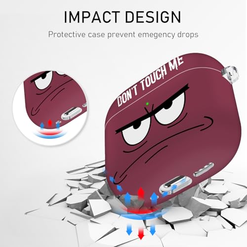 Image of for Apple Airpods 4th Generation Case Covers(2024),Don't Touch Me for Airpods 4 Cover with Keychain /Lanyard Soft Cute Shockproof Cover for Women Men Compatible AirPod 4 Case,Claret