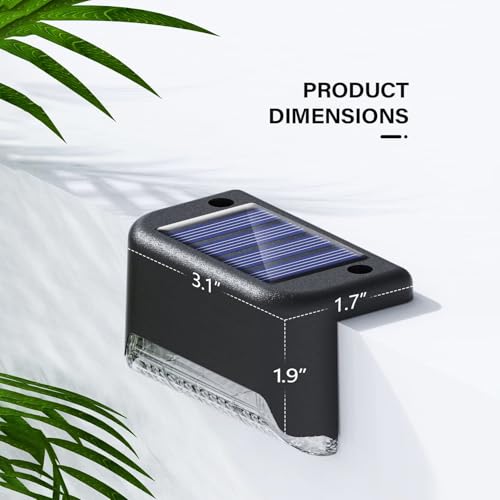 Image of Waterproof Outdoor Solar Lights for Home Balcony Wall Light, Terrace Garden Decoration Solar Lamp Solar Powered Lights for Deck Stair Step Gate Boundary Fence (12, Standard)