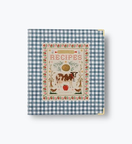 RIFLE PAPER CO. Home Sweet Home Recipe Organizer Binder - 1 Three-Ring Binder with Illustrated Cover Holds 175+ Recipes Includes 3 Tabbed Dividers and 6 Adhesive Labels Reinforced Metal Corners
