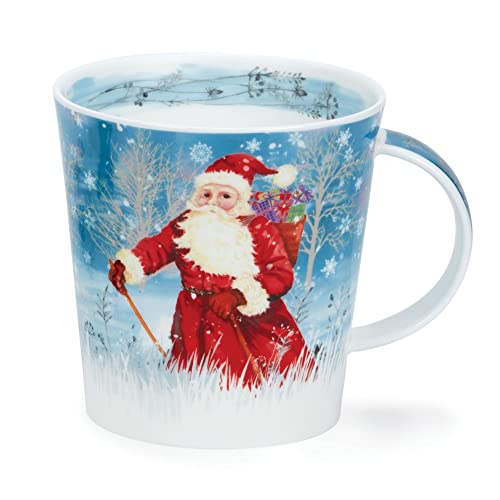 Dunoon Cairngorm 0.48L Christmas Mug Santa's Journey, Multi-colored Animal Print With Christmas Colors