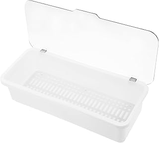 カトラリー収納ボックス ふた付き銀食器ホルダー キッチンカトラリートレイ 銀食器オーガナイザー 食器収納 箸ケースチック製カトラリー容器 道具水切り pp 白い 再利用可能