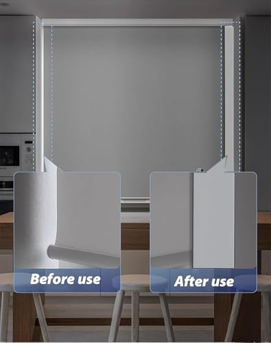 Cortinas opacas SSDDLZEQ con adhesivo persiana de PVC que bloquea la luz sin taladrar 3