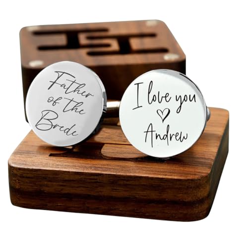 Personalized Cufflinks for Men, Wedding Cufflinks for Dad, Groom, Best Man, Groomsmen, Father of the Groom, Groomsmen Wedding Gift Set2