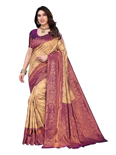 Image of Women's Kanjivaram Soft Silk Banarasi Saree With Blouse Piece | Banarasi Sari For Women | Saree with Blouse piece