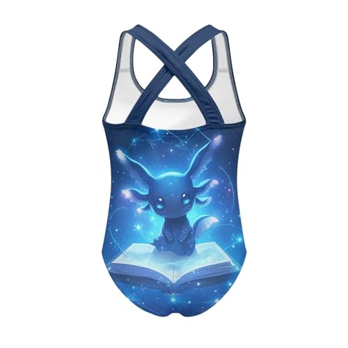 Image of Xpyiqun Swimsuit for Girls One Piece Bathing Suits Size 5-14 Sleeveless Swimwear Cross Shoulder Strap Swimming Wear