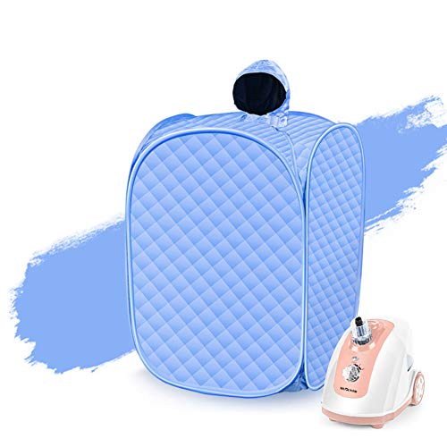 TUTOU Home Infrared Steam Sauna, Portable Personal Therapeutic Spa Weight Loss Skin Care Slimming Detox SN01,Blue,Single