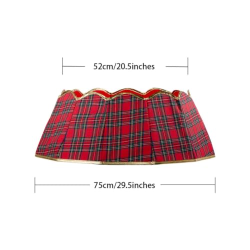 Red Plaid Gold Edge Christmas Tree Collars for Artificial Trees 21-30 in - image 2