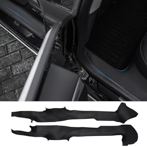 YIJINSHENG for Tesla Model 3 Highland 2024 2025 Door Sill Protector Front and Rear Door Entry Guard Carpet Pedal Kick Protection Strip Interior Accessories (2 Packs) Cover