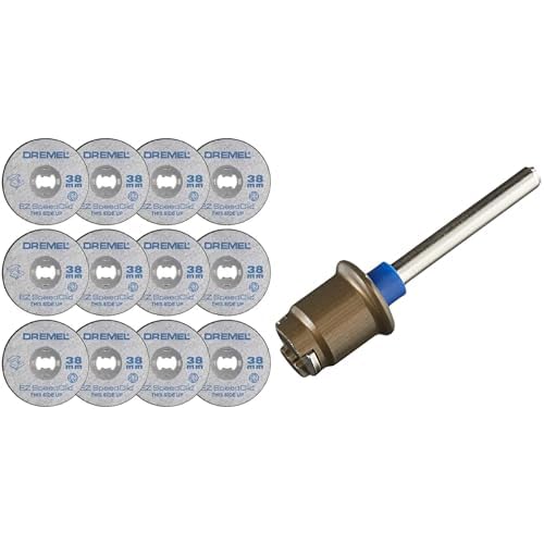 Dremel SC456B Lot de 12 Disques EZ SpeedClic à Tronçonner/Découper les Métaux 38mm avec Outils Rotatifs & S402 Mandrin SpeedClic - Adaptateur pour Fixer...