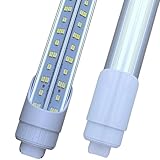 8Ft LED Ballast Bypass Bulbs 2 Pin,T8 LED Bulbs 8 Foot R17D Rotatable F96T12 HO LED Replacement Tube,144W T10 T12 8' Shop Lights,Double End Power 96', 18000LM Cold White 6500K,Clear Cover
