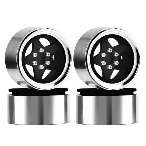 GIXCEL 2.2in Beadlock Wheel Rims 12mm Hex for 1/10 TRX4 SCX10 RC Crawler
