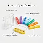 7-Day large capacity pill box ,Large Separate Compartments to Hold Medication,28 pill storage containers(Rainbow-colored)