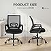 DUMOS Office Chair - Ergonomic Mid Back Mesh Desk Chair with Lumbar Support & Rocking Mode, Height Adjustable with Fixed Armrest, Computer, Gaming, Conference, 360° Swivel, Black
