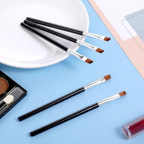 FATASH 5 PCs Angled Eyeliner/Eyebrow Brush, Ultra Thin Flat Tip for Precision Lining/Shaping Eye Brow - Image 3