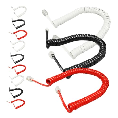 Cable telefónico rizado de 12 piezas con conectores desenredantes para teléfonos fijos