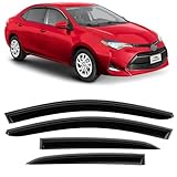 Voron Glass Tape-on Extra Durable Rain Guards for Toyota Corolla 2014-2019 Sedan, Window Deflectors, Vent Window Visors, 4 Pieces - 120054