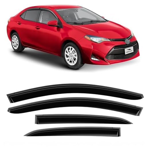 Voron Protetores de chuva extra duráveis para Toyota Corolla 2014-2019 Sedan, defletores de janela, viseiras de janela de ventilação, 4 peças - 120054