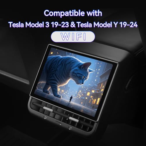 Image of 8.7 Inch Rear Display Rear Seat Screen Compatible with Tesla Model Y 2019-2024,Compatible with Tesla Model 3 2019-2023, 4GB+64GB, Support Carplay /Seat Heating /Seat Adjustment /AC Control
