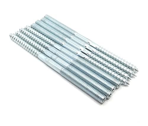 Image of Hanger Bolt M8x130 Silvery Double Headed Bolt Self-Tapping Screw with Hexagon for Furniture 8Pcs