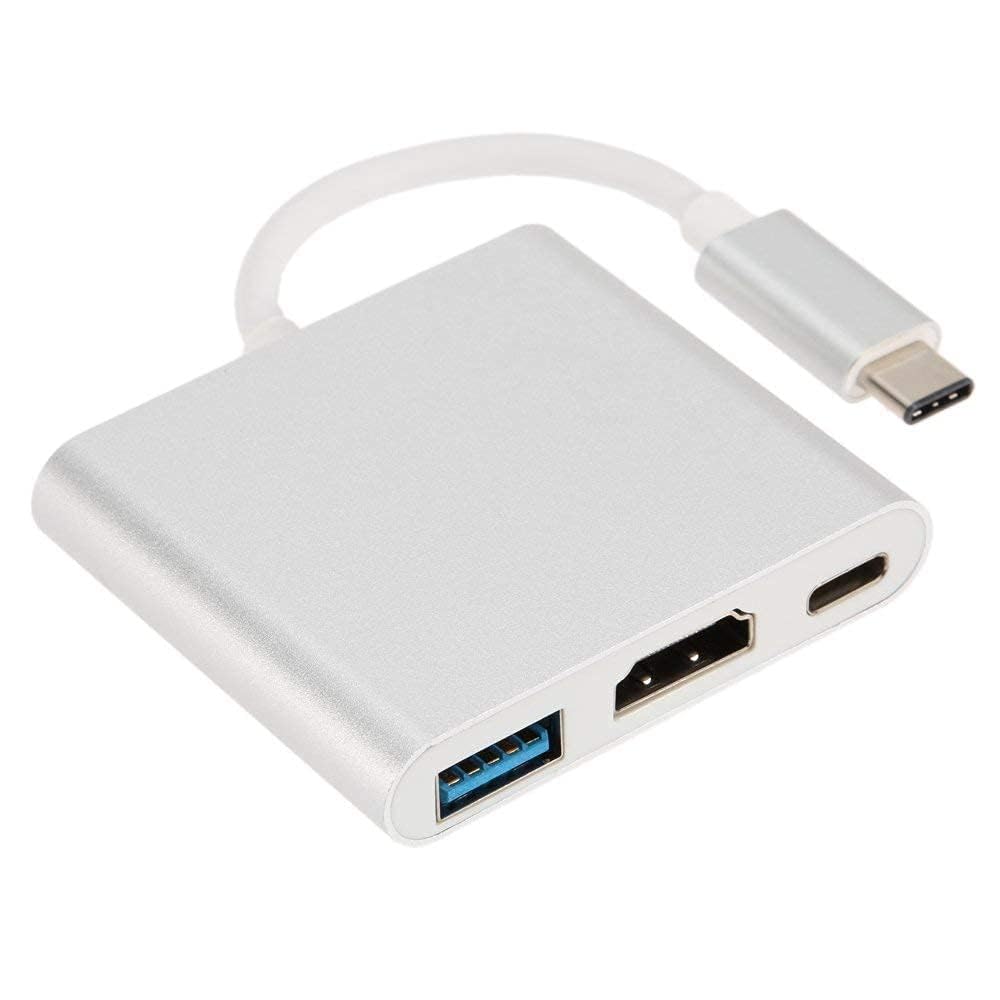 ABC Type C to HDMI Adapter (3-in-1), Multiport USB C Hub with 4K@30Hz, USB 3.0 @ 5Gbps, 100 W PD Charging Port for Laptop, MacBook, PC and Other Type C Devices (White)-image-30