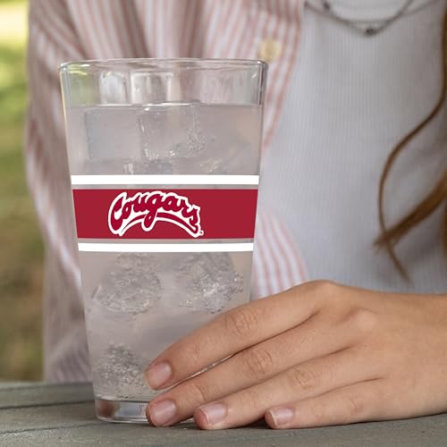 Image of Logo Brands NCAA 16 oz Pint Glass - Durable Glass With Bold Team Color- Chip-Resistant Rim Drinkware For Fans, Tailgates, Home Bars & Everyday Use