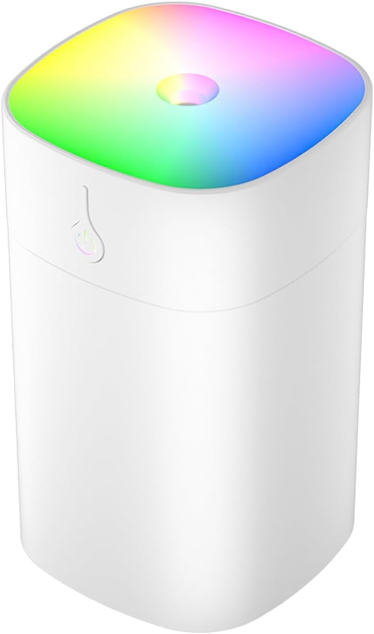 Robeve 400 ml Ultrasonik Hava Nemlendirici Ortam Nemlendirici Işıklı Hava Nemlendirici Buharlı Nemlendirici Buhar Makinesi ve Aroma Difüzörü H2O Nemlendirici Oda Nemlendirici Hava Temizleyici (Beyaz)