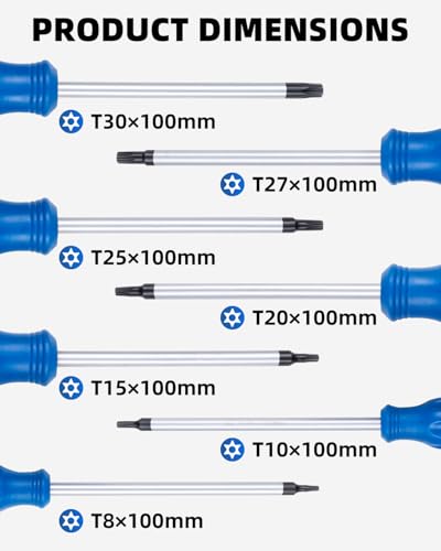 Image of ROTATION 7PC Magnetic Torx Screwdriver Set T8, T10, T15, T20, T25, T27, T30
