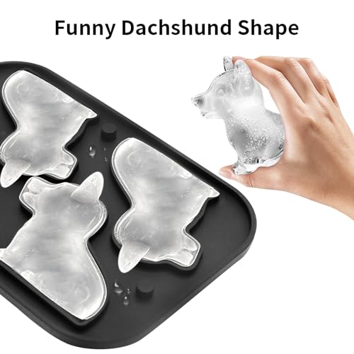 Molde para cubitos de hielo Corgi 3D de silicona con tapa miniatura 7
