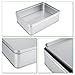 YOUNTHYE 2PCS Tin Box with Lids Large Metal Tin Box 8.6 x 6.3 x 2.6 inch Silver Rectangular Tin Box Container Large Metal Tin Storage Box with Lid for Crafts, Cookies, Pills, Gifts, Pencils and More